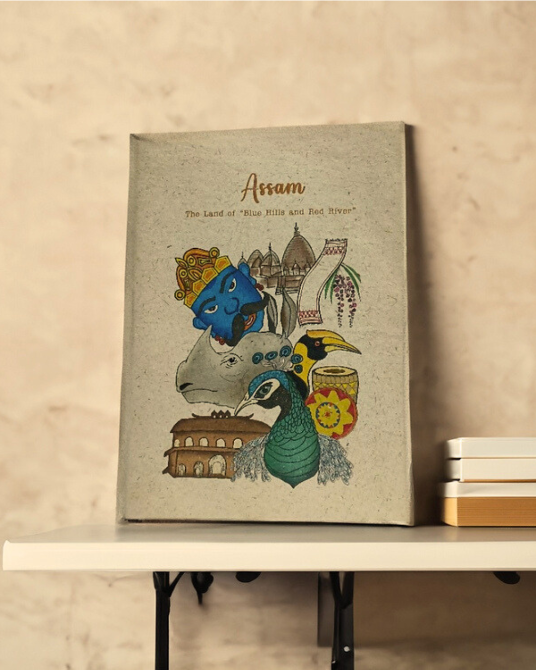 "Icons Of Assam", Plain Journal, Handmade From Water Hyacinth