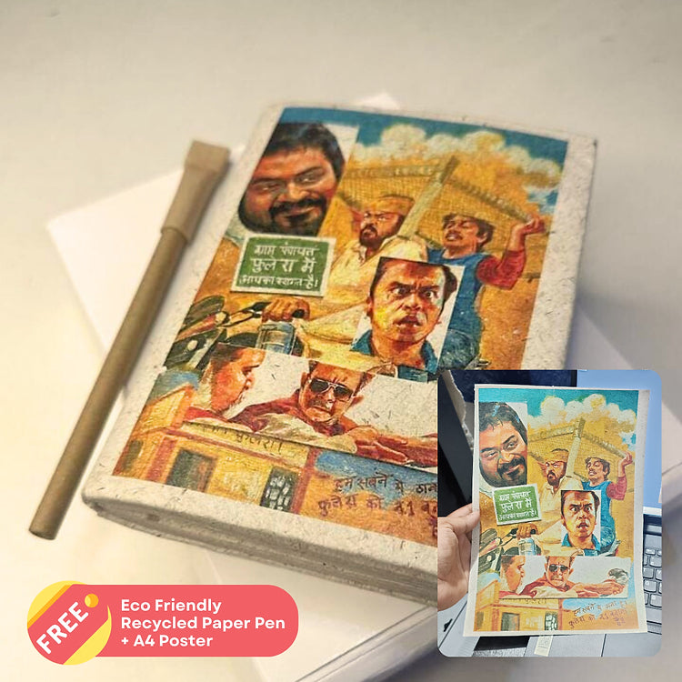 "Fan Art by Arun @artistforever497", Plain Journal, Handmade From Water Hyacinth