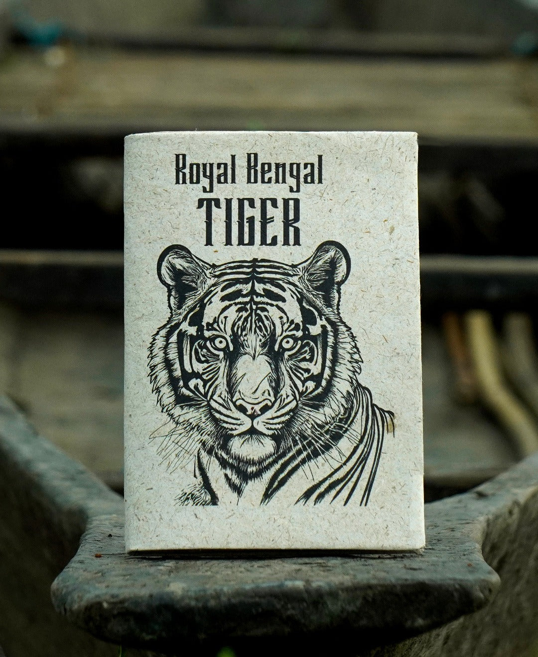 "Royal Bengal Tiger Print", Plain Journal, Handmade From Water Hyacinth